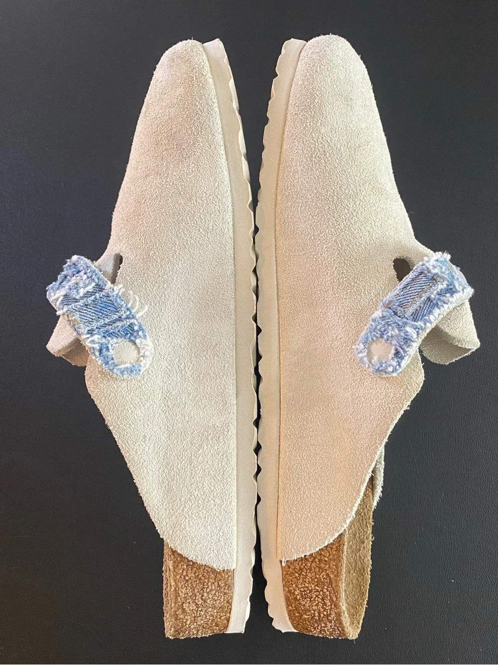 Birkenstock x Stussy Boston Clogs Men’s 45 12 Limited Ed Off White & Denim